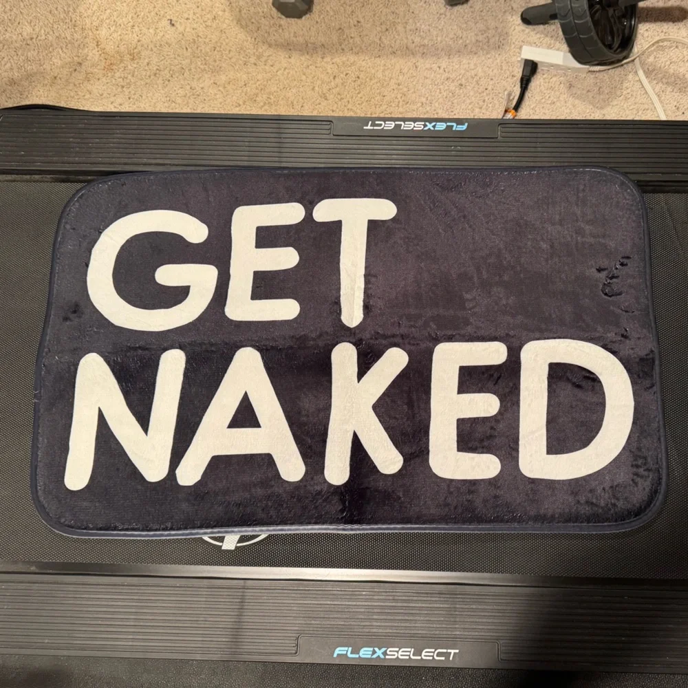Black and White 'Get Naked' Bath Mat